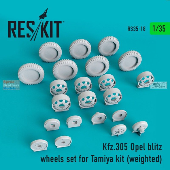 RESRS350018 1:35 ResKit Kfz.305 Opel Blitz Weighted Wheels Set (TAM kit)