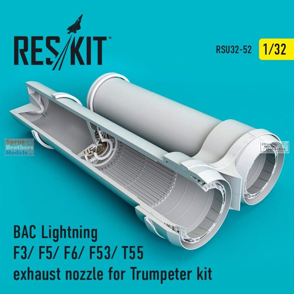 RESRSU320052U 1:32 ResKit BAC Lightening F3, F5, F6, F53, T55 Exhaust Nozzles (TRP kit)