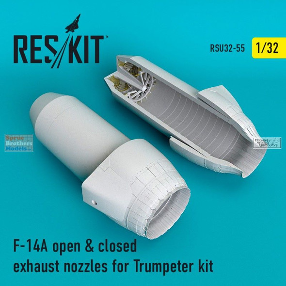 RESRSU320055U 1:32 ResKit F-14A Tomcat Open & Closed Exhaust Nozzles (TRP kit)