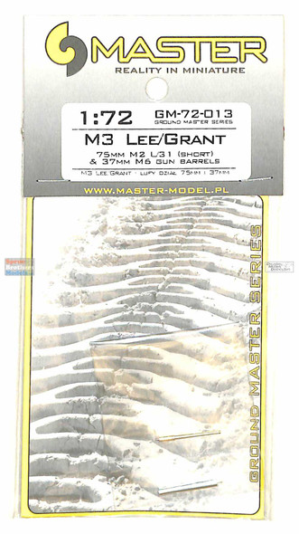 MASGM72013 1:72 Master Model M3 Lee/Grant 75mm M2 L/31 (Short) & 37mm M6 Gun Barrels