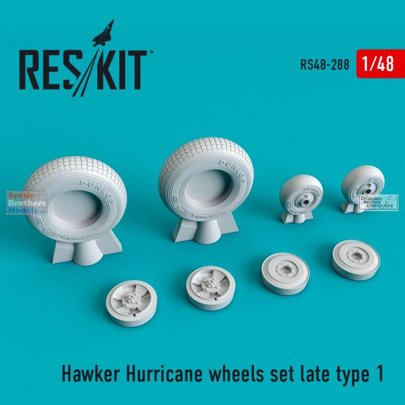 RESRS480288 1:48 ResKit Hawker Hurricane Late Type Wheels Set