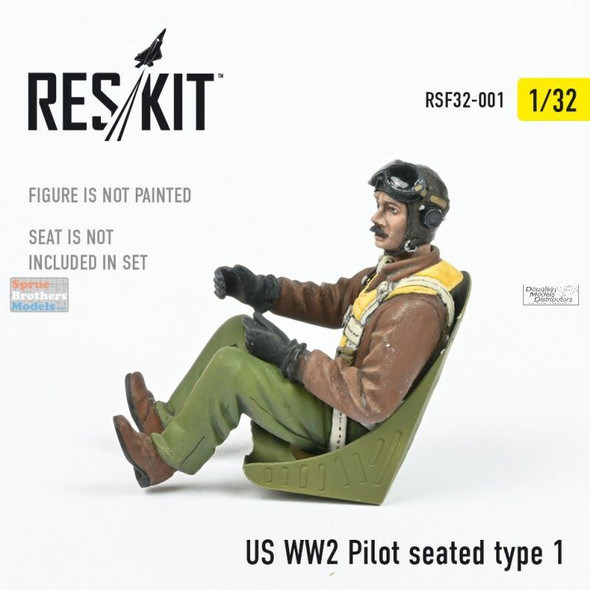 RESRSF320001F 1:32 ResKit US WWII Pilot Seated Type 1