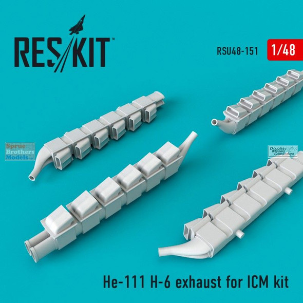 RESRSU480151U 1:48 ResKit He-111 H-6 Exhaust Nozzle Set (ICM kit)