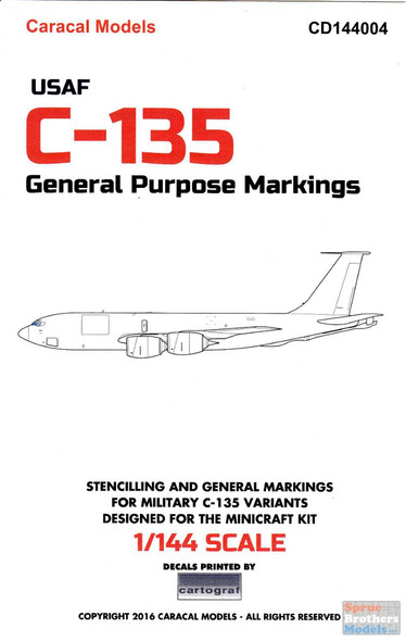 CARCD144004 1:144 Caracal Models Decals - C-135 Family General Purpose Markings