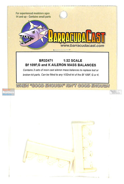 BARBR32471 1:32 BarracudaCast Bf109F/G/K Aileron Mass Balances