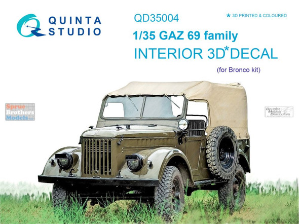 QTSQD35004 1:35 Quinta Studio Interior 3D Decal - GAZ 69 Family (BNC kit)