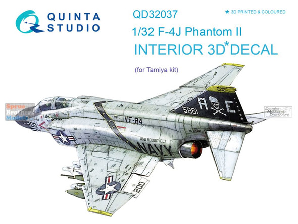 QTSQD32037 1:32 Quinta Studio Interior 3D Decal - F-4J Phantom II (TAM kit)
