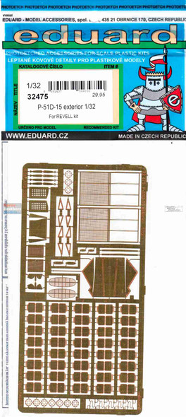EDU32475 1:32 Eduard PE - P-51D-15 Mustang Exterior Detail Set (REV kit)