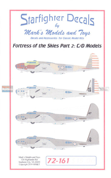 SFD72161 1:72 Starfighter Decals - Fortresses of the Skies Part 2: C/D Models (B-17C B-17D Flying Fortress)