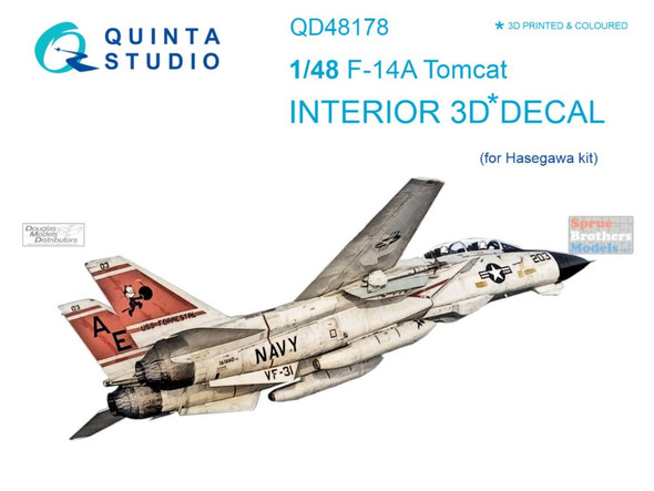 QTSQD48178 1:48 Quinta Studio Interior 3D Decal - F-14A Tomcat (HAS kit)
