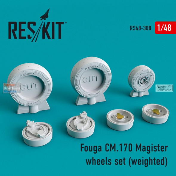 RESRS480308 1:48 ResKit Fouga CM.170 Magister Weighted Wheels Set