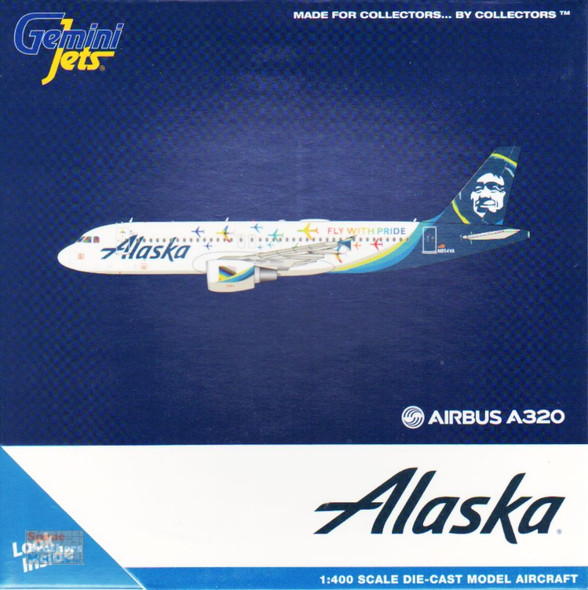 GEMGJ2042 1:400 Gemini Jets Alaska Airlines Airbus A320-200 #N854VA 'Fly with Pride' Livery (pre-painted/pre-built)