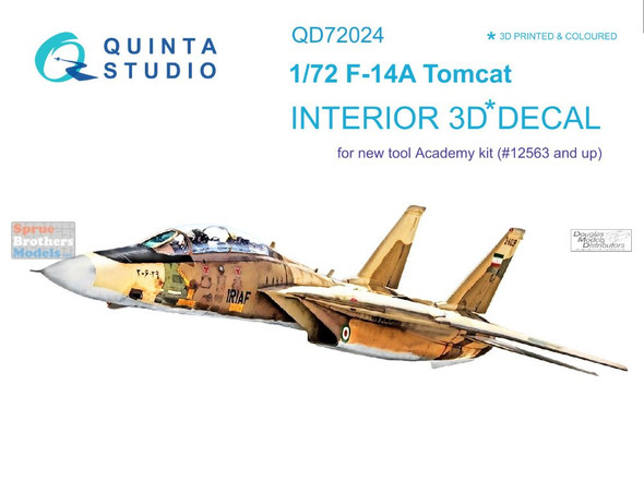 QTSQD72024 1:72 Quinta Studio Interior 3D Decal - F-14A Tomcat (ACA kit)