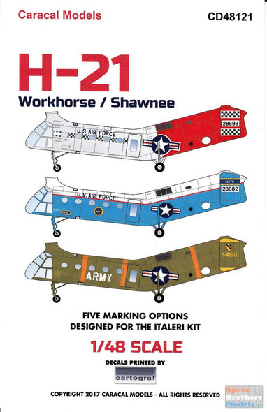 CARCD48121 1:48 Caracal Models Decals - H-21 Shawnee / Workhorse