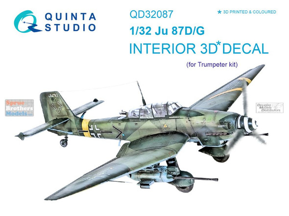 QTSQD32087 1:32 Quinta Studio Interior 3D Decal - Ju87D Ju87G Stuka (TRP kit)