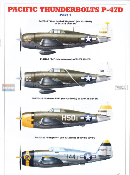 KAGKD48006 1:48 Kagero Decals Pacific P-47D Thunderbolts Part 1