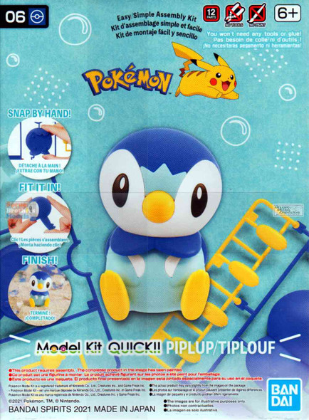 BAN2561634 Bandai Pokemon Model Club Kit QUICK - Piplup / Tiplouf