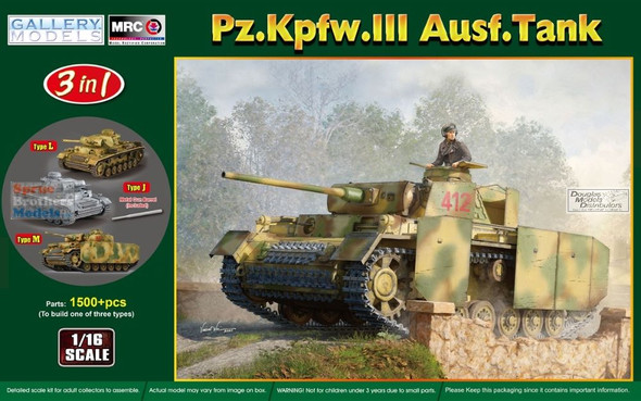 GAL64011 1:16 Gallery Models Panzer Pz.Kpfw.III Ausf.J/L/M (3 in 1)