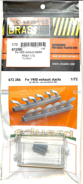 EDU672286 1:72 Eduard Brassin Print Fw190D Exhaust Stacks (IBG kit)