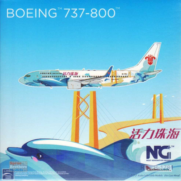 NGM58119 1:400 NG Model China Southern Airlines B737-800(W) Reg #B-1781 'Energetic Zhuhai' (pre-painted/pre-built)