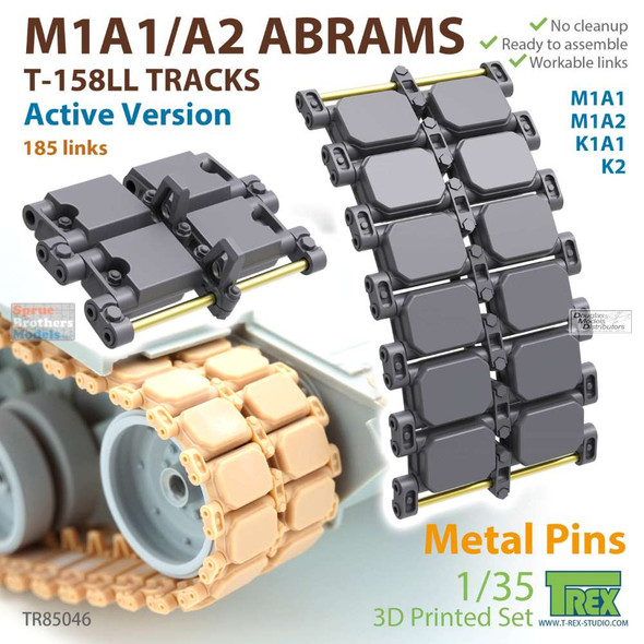 TRXTR85046 1:35 TRex - M1A1 M1A2 Abrams T-158LL Tracks