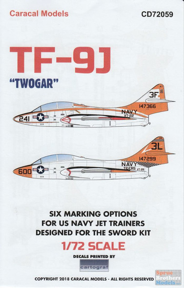 CARCD72068 1:72 Caracal Models Decals - B-45 Tornado - Sprue