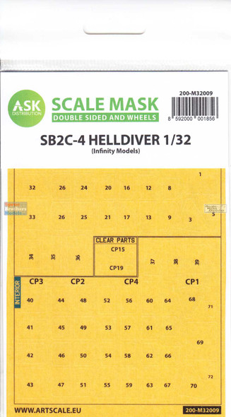 ASKM32009 1:32 ASK/Art Scale Mask [Double Sided] - SB2C-4 Helldiver (INF kit)