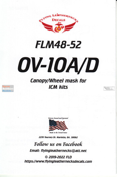ORDFLM48052 1:48 Flying Leathernecks OV-10A OV-10D Bronco Canopy and Wheel Mask Set (ICM kit)