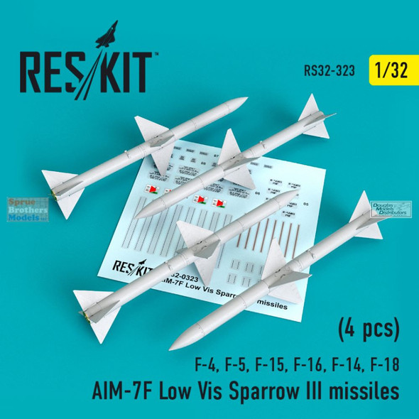 RESRS320323 1:32 ResKit AIM-7F Low Vis Sparrow III Missile Set