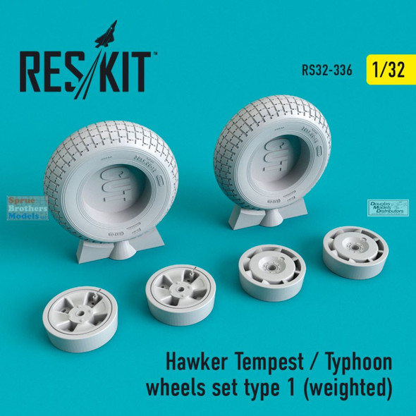 RESRS320336 1:32 ResKit Hawker Tempest / Typhoon Weighted Wheels Set Type 1