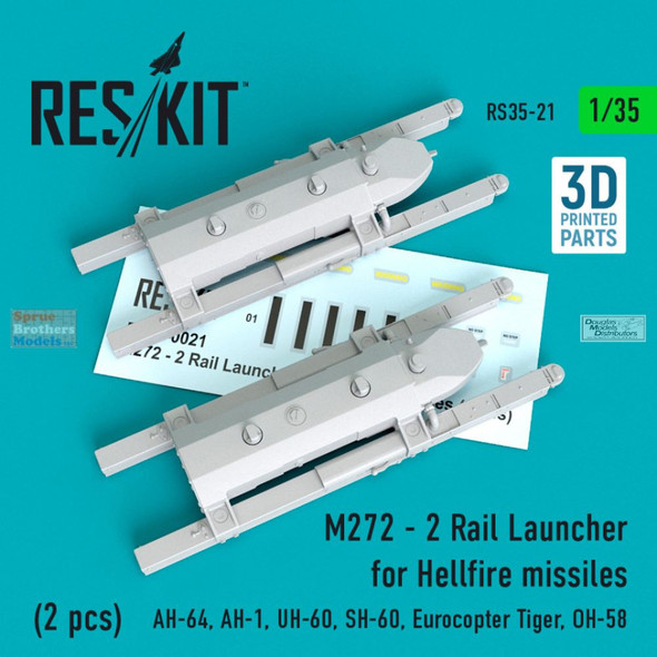 RESRS350021 1:35 ResKit M272 2 Rail Hellfire Missile Launcher Set