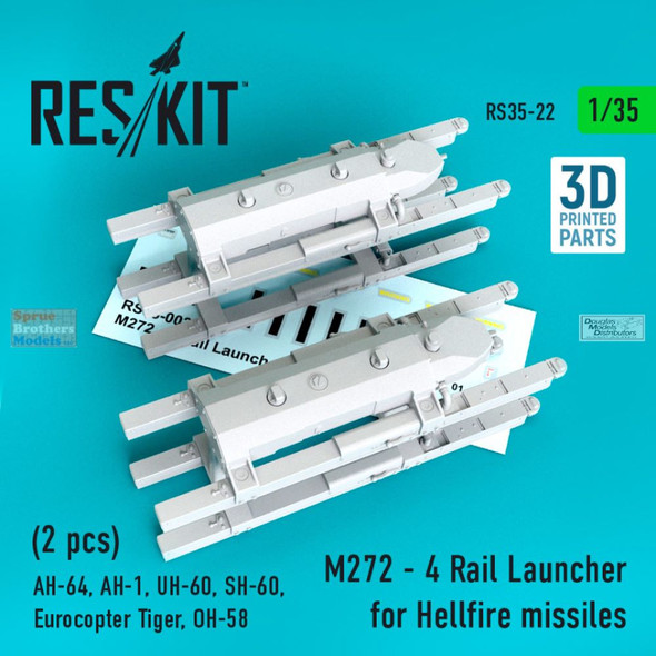 RESRS350022 1:35 ResKit M272 4 Rail Hellfire Missile Launcher Set