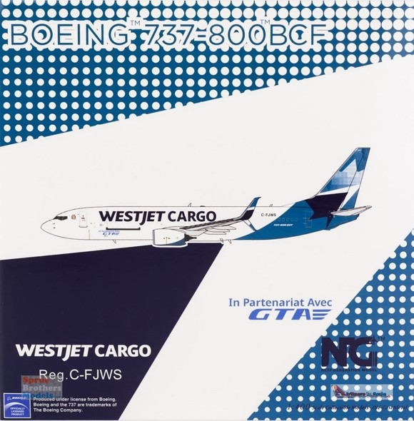 NGM58139 1:400 NG Model WestJet Cargo B737-800BCF(S) Reg #C-FJWS (pre-painted/pre-built)