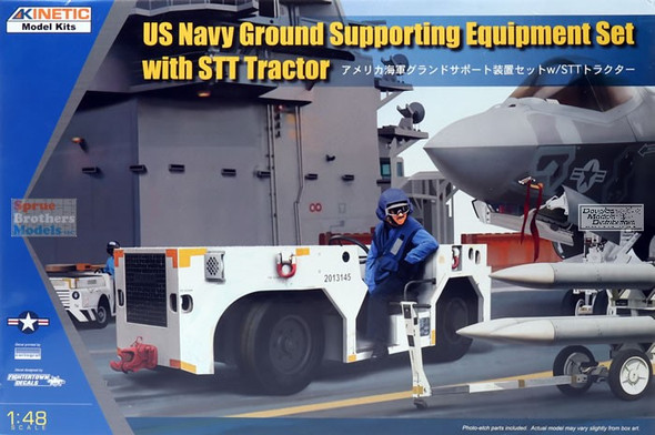 KIN48115 1:48 Kinetic US Navy Ground Support Equipment Set with STT Tractor