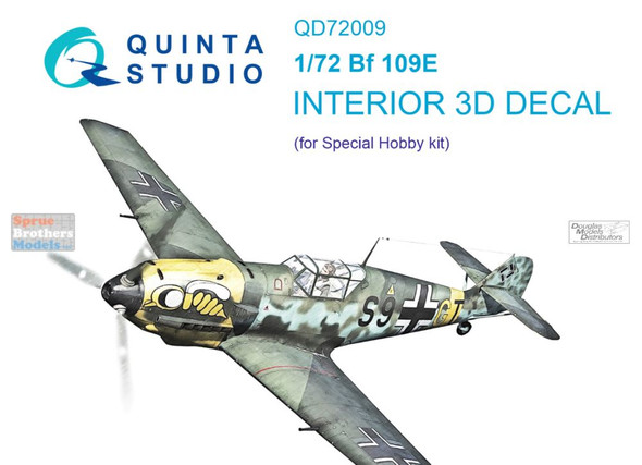 QTSQD72009 1:72 Quinta Studio Interior 3D Decal - Bf109E (SPH kit)