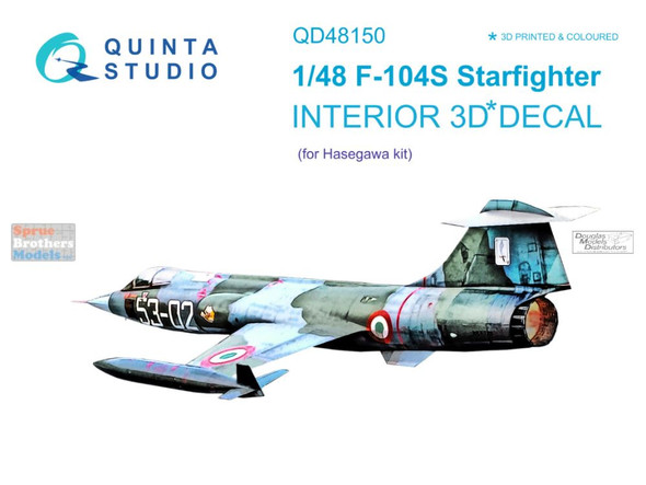 QTSQD48150 1:48 Quinta Studio Interior 3D Decal - F-104S Starfighter (HAS kit)