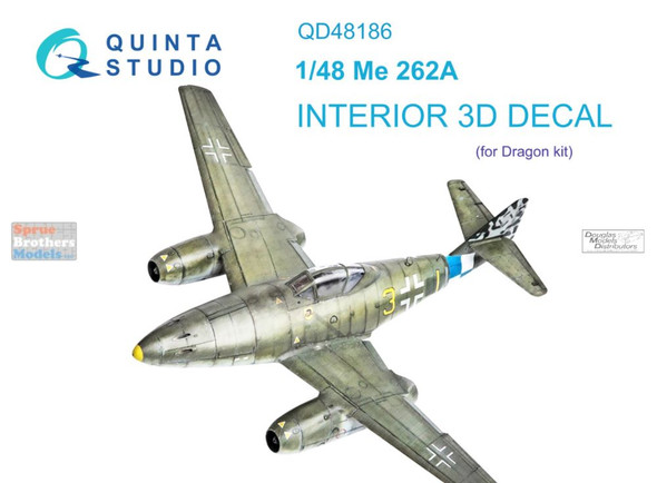 QTSQD48186 1:48 Quinta Studio Interior 3D Decal - Me262A (DRA kit)