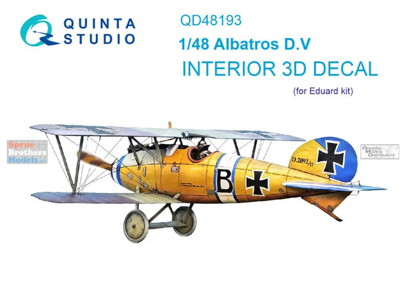 QTSQD48193 1:48 Quinta Studio Interior 3D Decal - Albatros D.V (EDU kit)