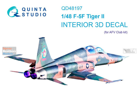 QTSQD48197 1:48 Quinta Studio Interior 3D Decal - F-5F Tiger II (AFV kit)