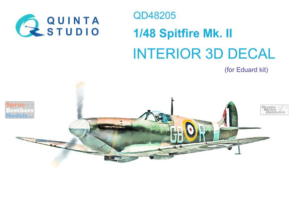 QTSQD48205 1:48 Quinta Studio Interior 3D Decal - Spitfire Mk.II (EDU kit)