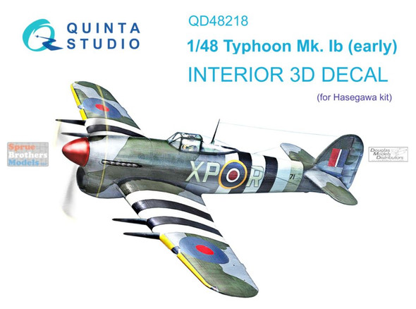 QTSQD48218 1:48 Quinta Studio Interior 3D Decal - Typhoon Mk.Ib Early (HAS kit)