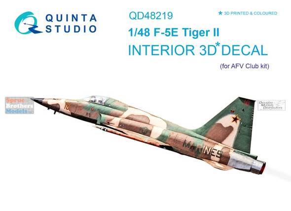 QTSQD48219 1:48 Quinta Studio Interior 3D Decal - F-5E Tiger II (AFV kit)