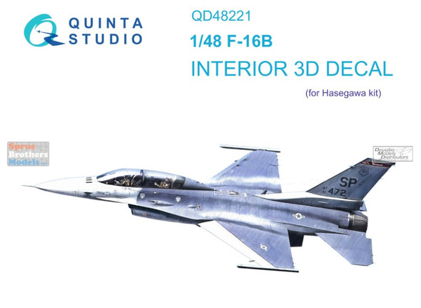 QTSQD48221 1:48 Quinta Studio Interior 3D Decal - F-16B Falcon (HAS kit)