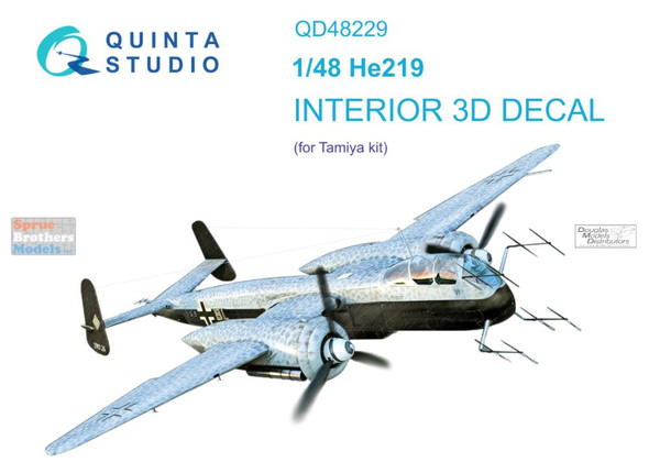 QTSQD48229 1:48 Quinta Studio Interior 3D Decal - He219 (TAM kit)