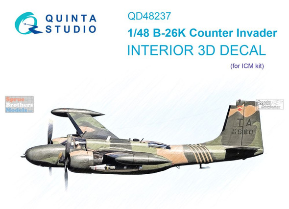 QTSQD48237 1:48 Quinta Studio Interior 3D Decal - B-26K Counter Invader (ICM kit)