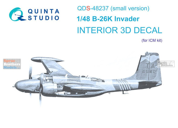 QTSQDS48237 1:48 Quinta Studio Interior 3D Decal - B-26K Counter Invader (ICM kit) Small Version