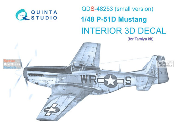 QTSQDS48253 1:48 Quinta Studio Interior 3D Decal - P-51D Mustang (TAM kit) Small Version