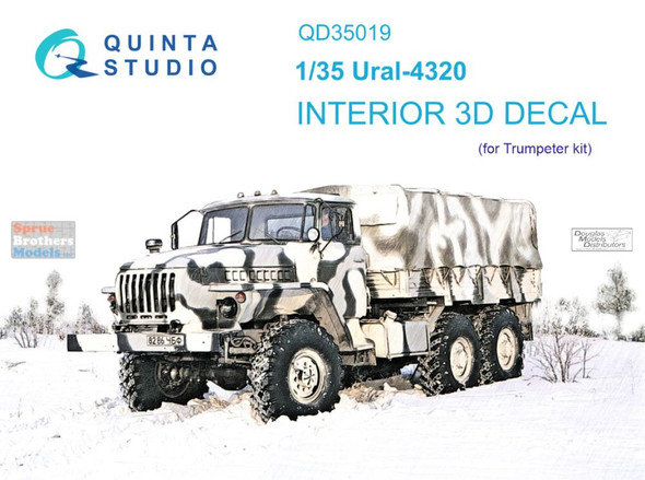 QTSQD35019 1:35 Quinta Studio Interior 3D Decal - Ural-4320 Truck (TRP kit)