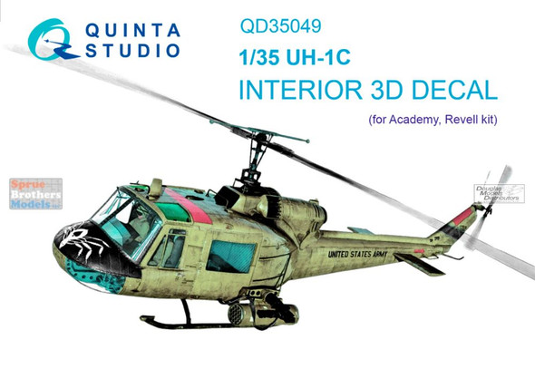 QTSQD35049 1:35 Quinta Studio Interior 3D Decal - UH-1C Huey (ACA/REV kit)