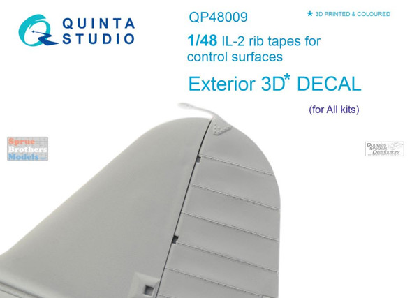 QTSQP48009 1:48 Quinta Studio Interior 3D Decal - IL-2 Stormovik Rib Tape for Control Surfaces